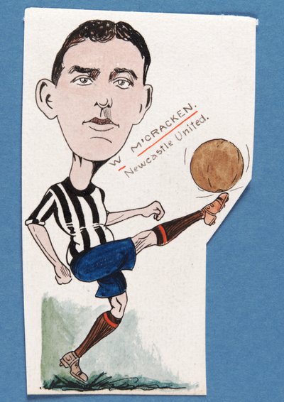 Billy McCracken, Newcastle United, drawing for a set of cigarette cards by Rip